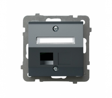 Obudowa gniazda pojedynczego typu Keystone skośna Szary grafit Ospel Sonata