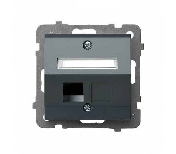Obudowa gniazda pojedynczego typu Keystone skośna Szary grafit Ospel Sonata