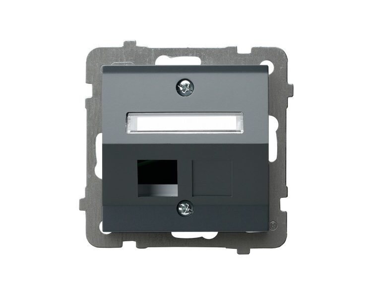 Obudowa gniazda pojedynczego typu Keystone skośna Szary grafit Ospel Sonata