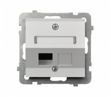 Obudowa gniazda pojedynczego typu Keystone skośna Biały mat Ospel Sonata