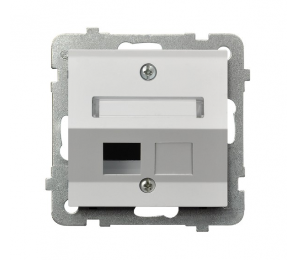 Obudowa gniazda pojedynczego typu Keystone skośna Biały mat Ospel Sonata