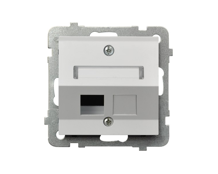 Obudowa gniazda pojedynczego typu Keystone skośna Biały mat Ospel Sonata