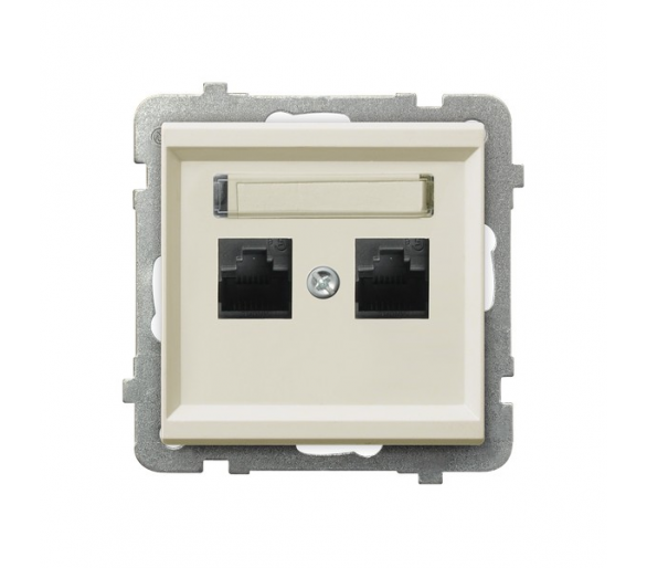 Gniazdo komputerowe podwójne, kat. 6 MMC Ecru Ospel Sonata
