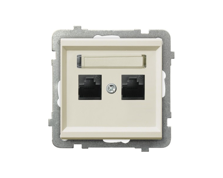 Gniazdo komputerowe podwójne, kat. 6 MMC Ecru Ospel Sonata