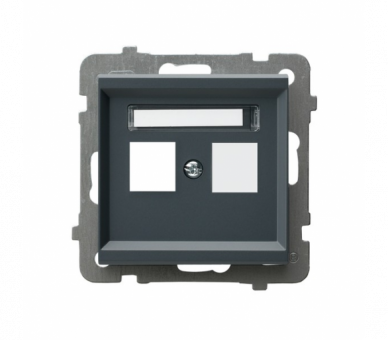 Obudowa gniazda podwójnego typu Keystone prosta Szary grafit Ospel Sonata