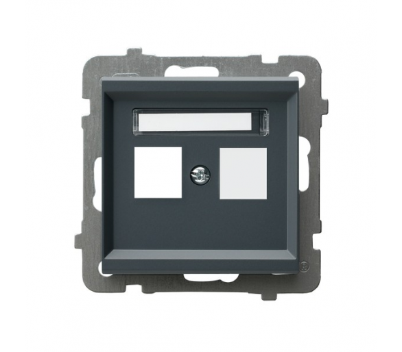 Obudowa gniazda podwójnego typu Keystone prosta Szary grafit Ospel Sonata