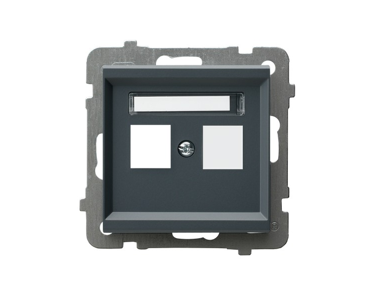 Obudowa gniazda podwójnego typu Keystone prosta Szary grafit Ospel Sonata