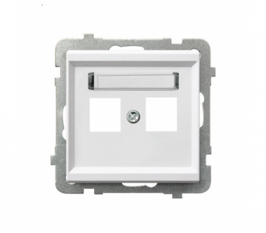 Obudowa gniazda podwójnego typu Keystone prosta Biały mat Ospel Sonata