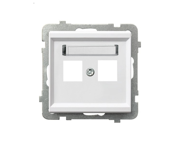 Obudowa gniazda podwójnego typu Keystone prosta Biały mat Ospel Sonata