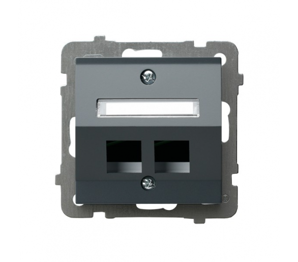 Obudowa gniazda podwójnego typu Keystone skośna Szary grafit Ospel Sonata