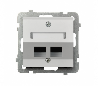 Obudowa gniazda podwójnego typu Keystone skośna Biały mat Ospel Sonata