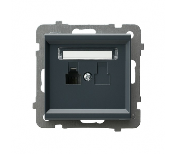 Gniazdo telefoniczne pojedyncze Szary grafit Ospel Sonata