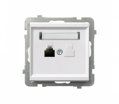 Gniazdo telefoniczne pojedyncze Biały mat Ospel Sonata