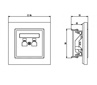 Gniazdo telefoniczne pojedyncze Biały mat Ospel Sonata