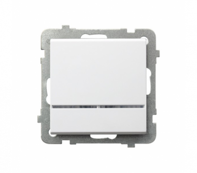 Łącznik kontrolny z podświetleniem niebieskim Biały mat Ospel Sonata