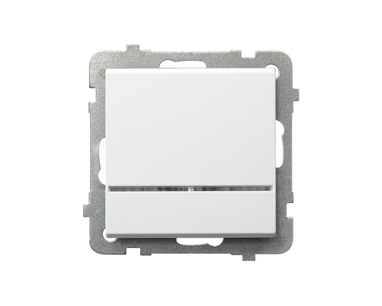 Łącznik kontrolny z podświetleniem niebieskim Biały mat Ospel Sonata