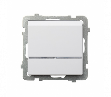 Łącznik hotelowy z podświetleniem pomarańczowym Biały mat Ospel Sonata