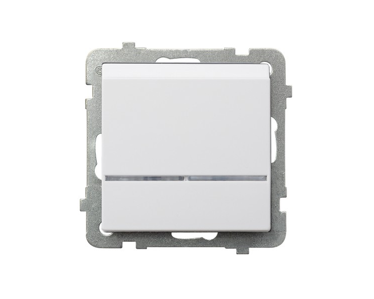 Łącznik hotelowy z podświetleniem pomarańczowym Biały mat Ospel Sonata