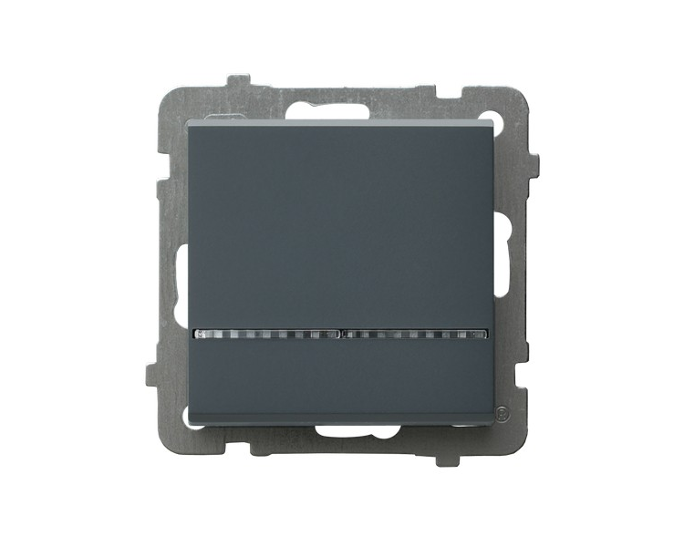 Łącznik jednobiegunowy z podświetleniem niebieskim Szary grafit Ospel Sonata