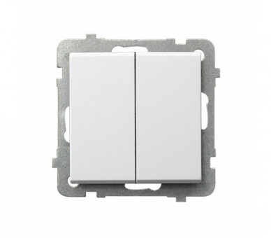 Łącznik dwugrupowy świecznikowy Biały mat Ospel Sonata