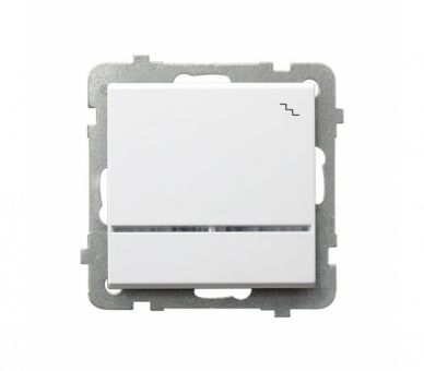 Łącznik schodowy z podświetleniem niebieskim Biały mat Ospel Sonata