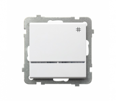 Łącznik krzyżowy z podświetleniem niebieskim Biały mat Ospel Sonata