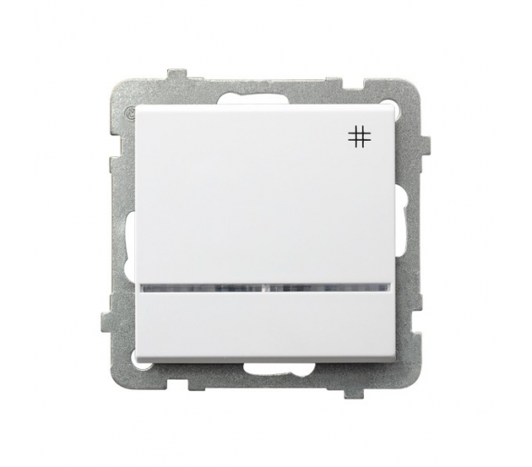 Łącznik krzyżowy z podświetleniem niebieskim Biały mat Ospel Sonata