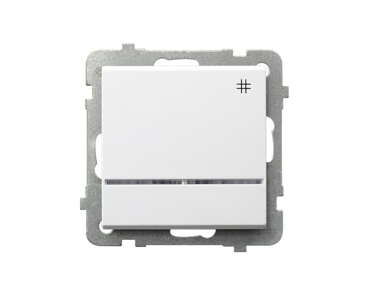 Łącznik krzyżowy z podświetleniem niebieskim Biały mat Ospel Sonata