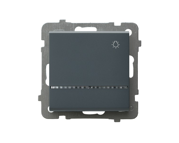 Łącznik zwierny światło z podświetleniem niebieskim Szary grafit Ospel Sonata