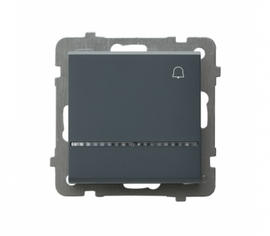 Łącznik zwierny dzwonek z podświetleniem niebieskim Szary grafit Ospel Sonata