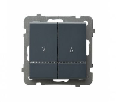 Łącznik żaluzjowy z podświetleniem niebieskim z blokadą mechaniczną Szary grafit Ospel Sonata