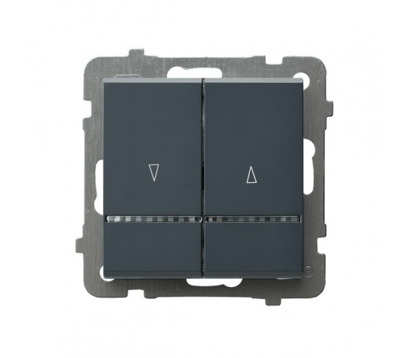 Łącznik żaluzjowy z podświetleniem niebieskim z blokadą mechaniczną Szary grafit Ospel Sonata