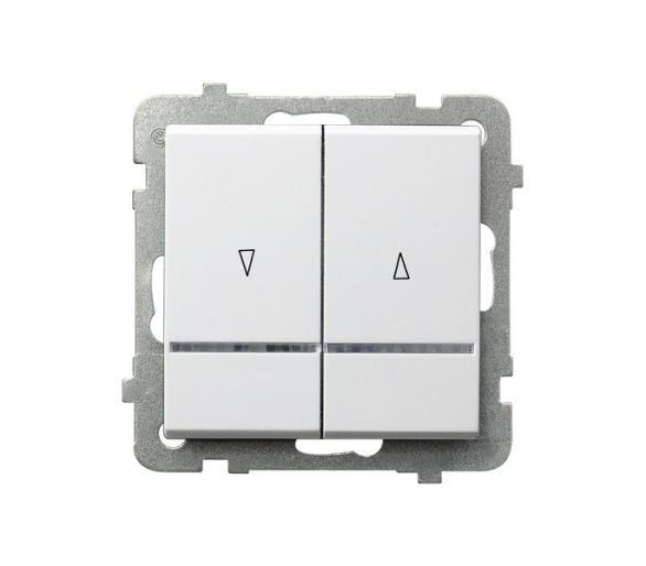 Łącznik żaluzjowy z podświetleniem niebieskim z blokadą mechaniczną Biały mat Ospel Sonata