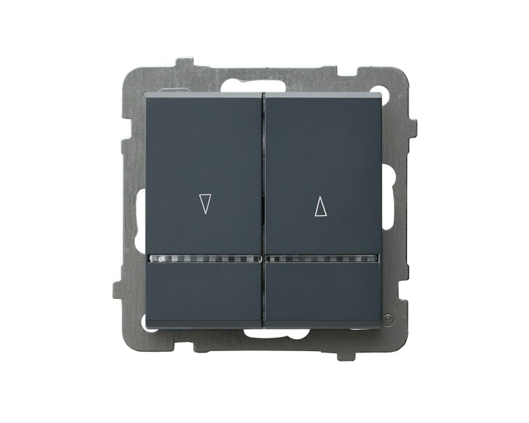 Łącznik żaluzjowy, zwierny, z podświetleniem niebieskim Szary grafit Ospel Sonata