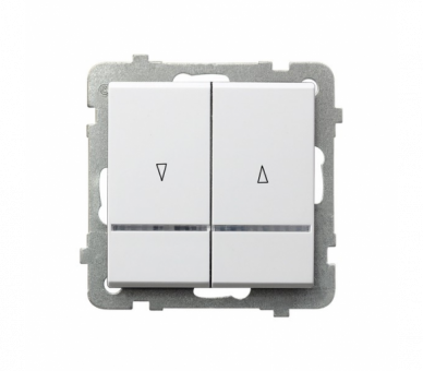 Łącznik żaluzjowy, zwierny, z podświetleniem niebieskim Biały mat Ospel Sonata