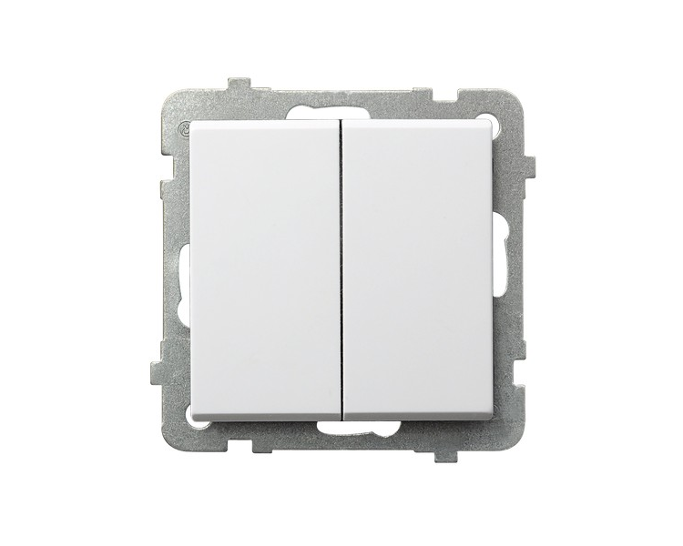 Łącznik schodowy + jednobiegunowy Biały mat Ospel Sonata