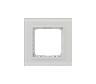 Ramka pojedyncza Białe szkło szronione Ospel Sonata