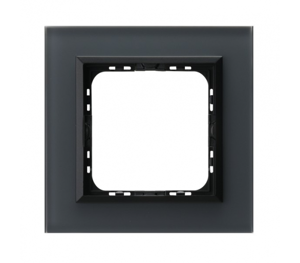 Ramka pojedyncza Grafitowe szkło szronione Ospel Sonata