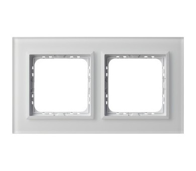 Ramka podwójna Białe szkło szronione Ospel Sonata