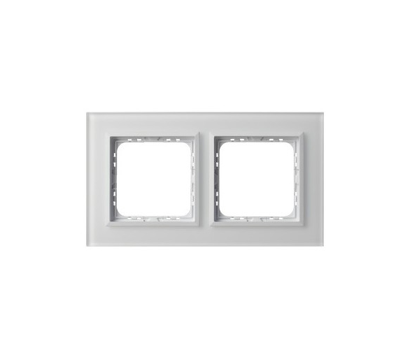 Ramka podwójna Białe szkło szronione Ospel Sonata