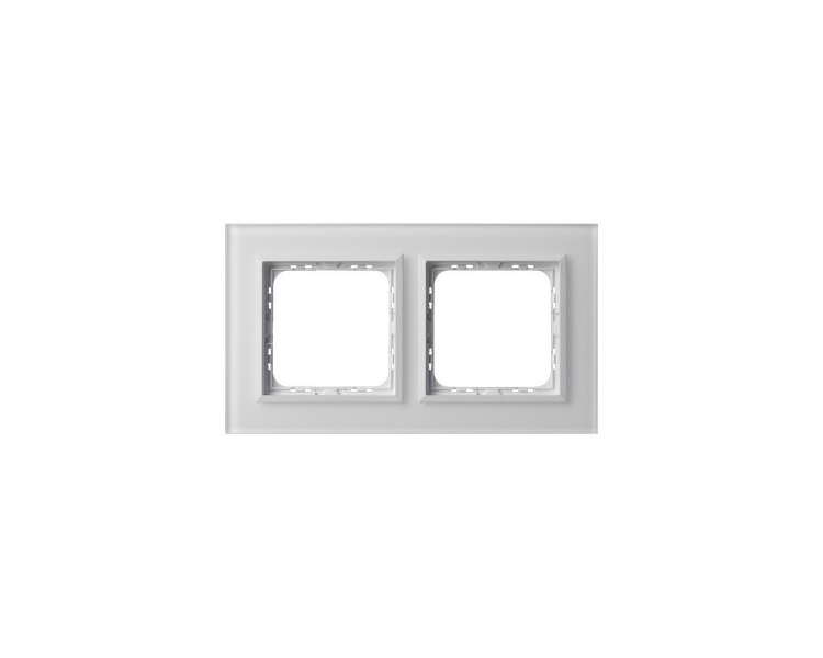 Ramka podwójna Białe szkło szronione Ospel Sonata