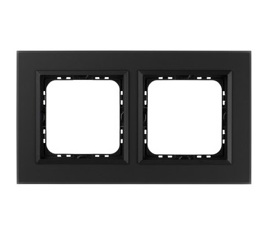 Ramka podwójna Czarne szkło szronione Ospel Sonata