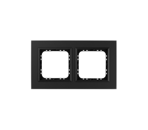 Ramka podwójna Czarne szkło szronione Ospel Sonata