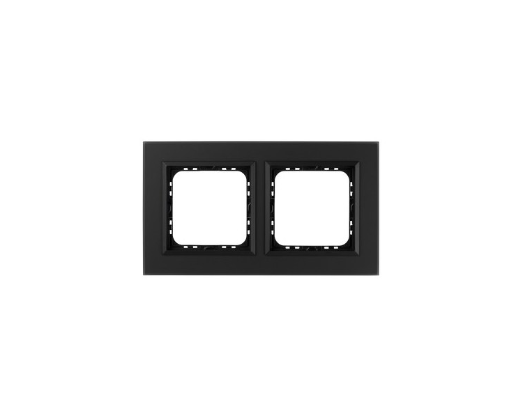 Ramka podwójna Czarne szkło szronione Ospel Sonata
