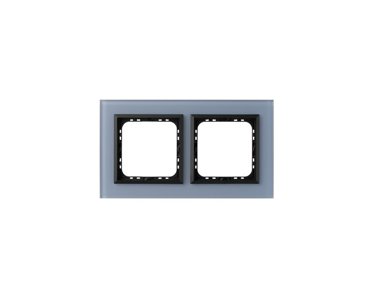 Ramka podwójna Niebieskie szkło szronione Ospel Sonata