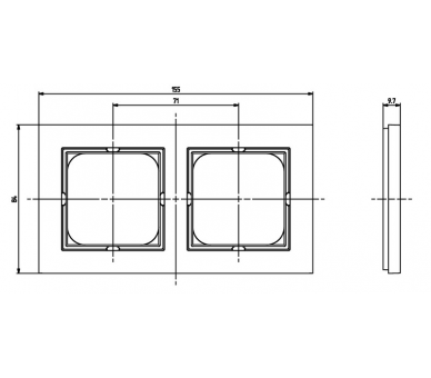 Ramka podwójna Niebieskie szkło szronione Ospel Sonata