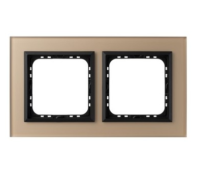 Ramka podwójna Szampańskie szkło szronione Ospel Sonata