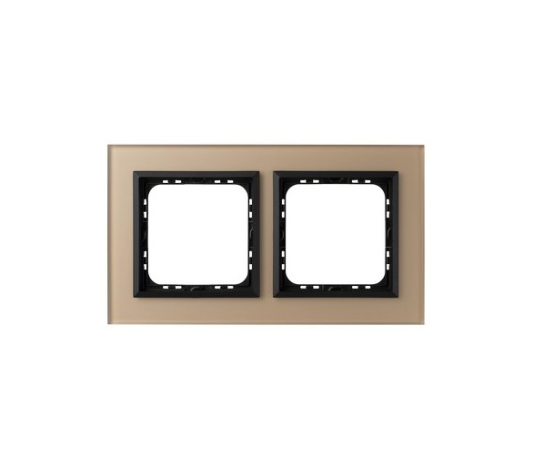 Ramka podwójna Szampańskie szkło szronione Ospel Sonata