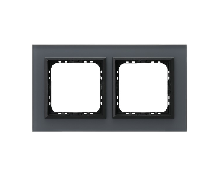 Ramka podwójna Grafitowe szkło szronione Ospel Sonata