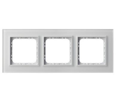 Ramka potrójna Białe szkło szronione Ospel Sonata